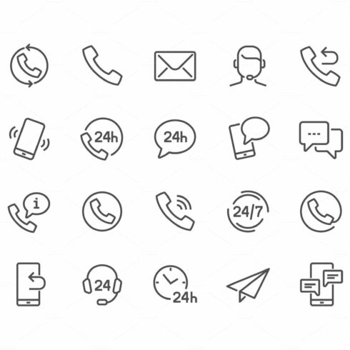Line Contact Icons cover image.