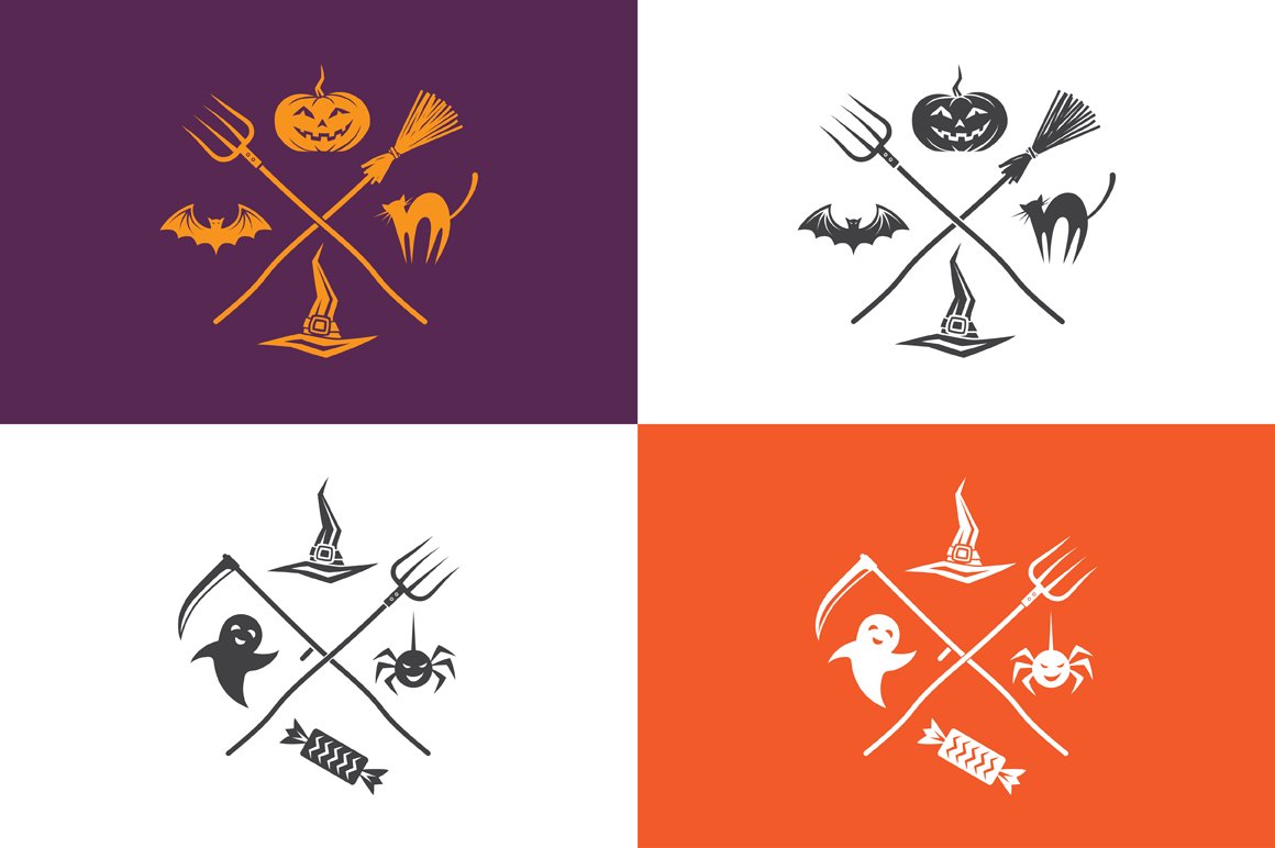 Halloween emblems cover image.