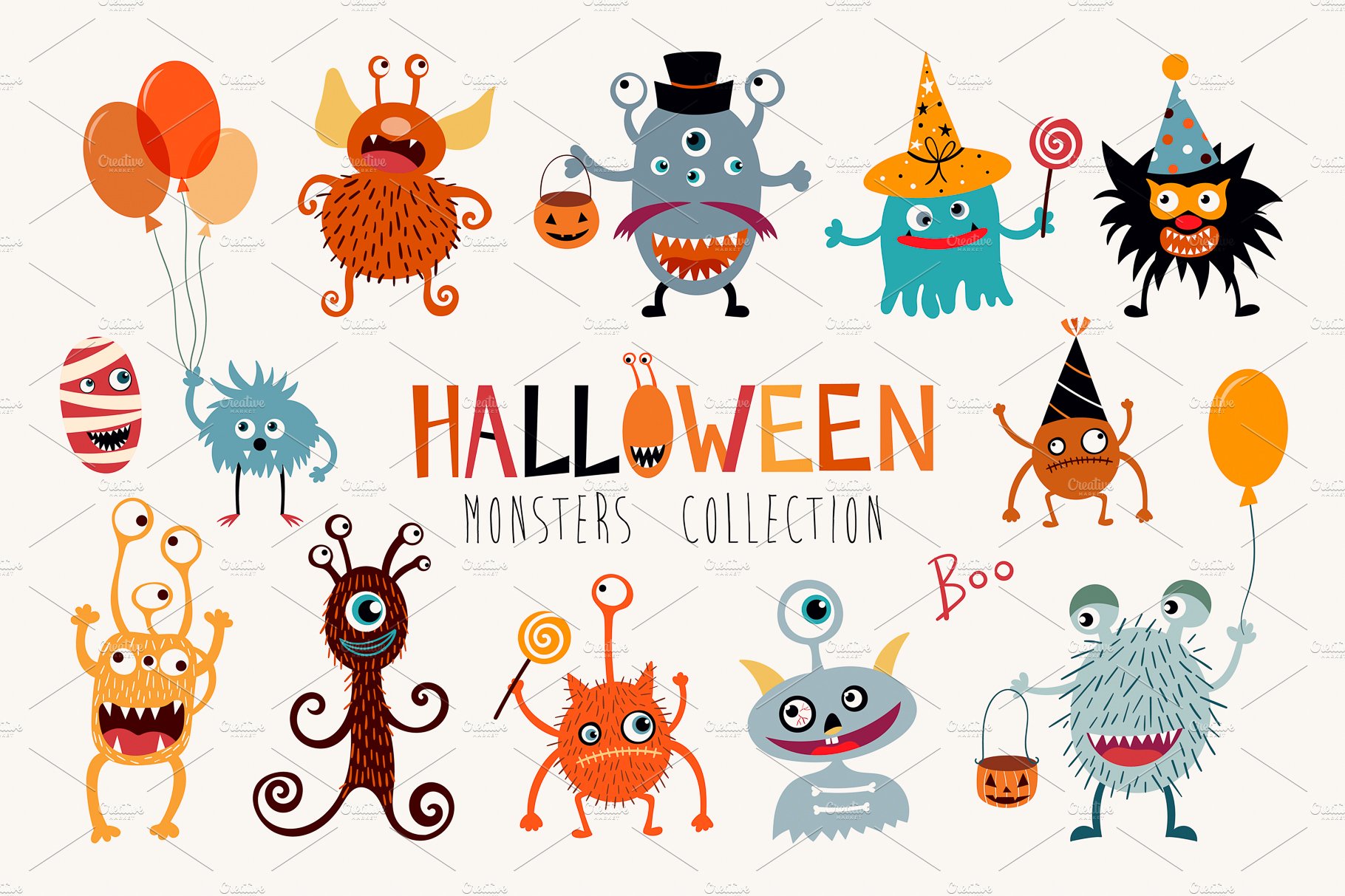 Halloween monsters collection cover image.