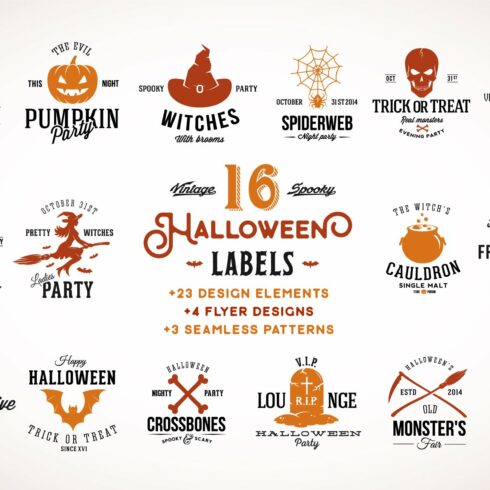 Halloween Vintage Labels Set cover image.