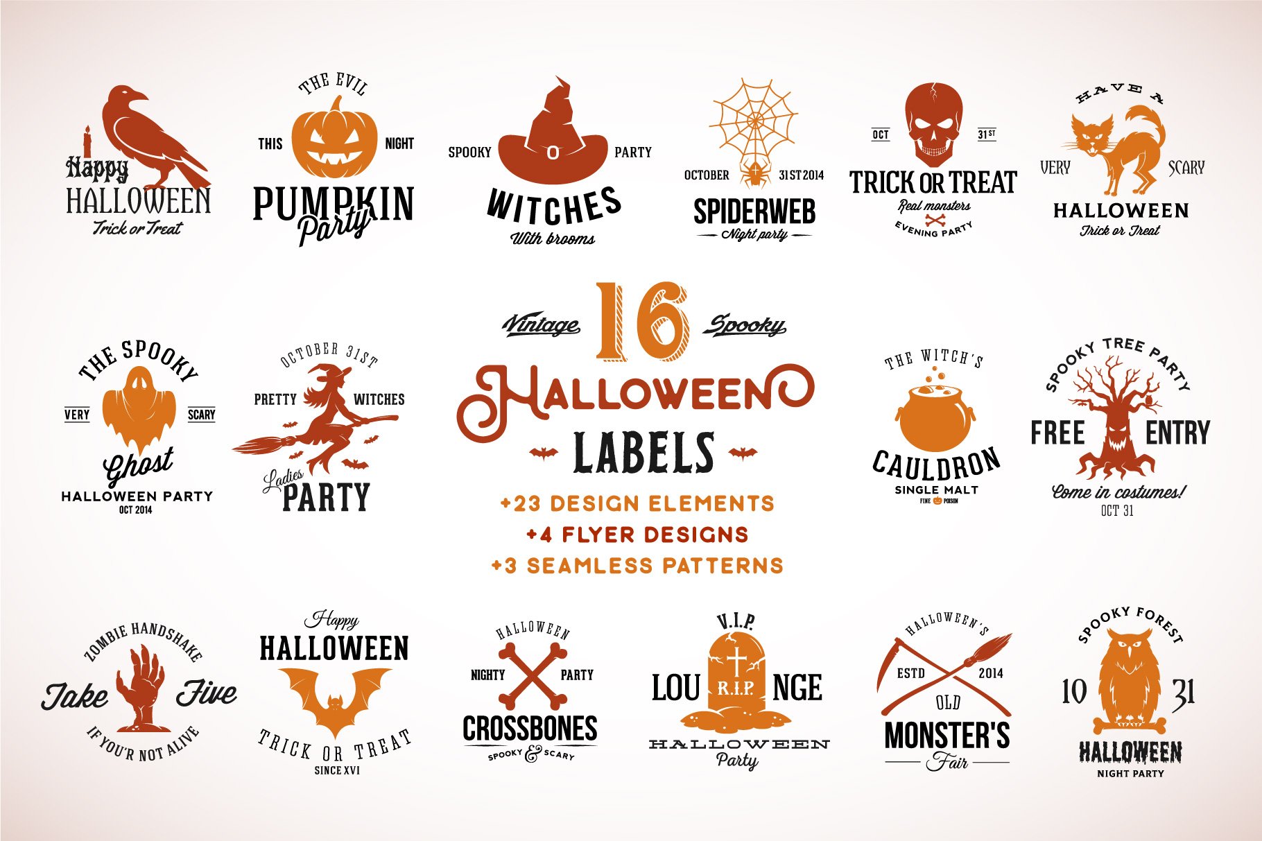 Halloween Vintage Labels Set cover image.