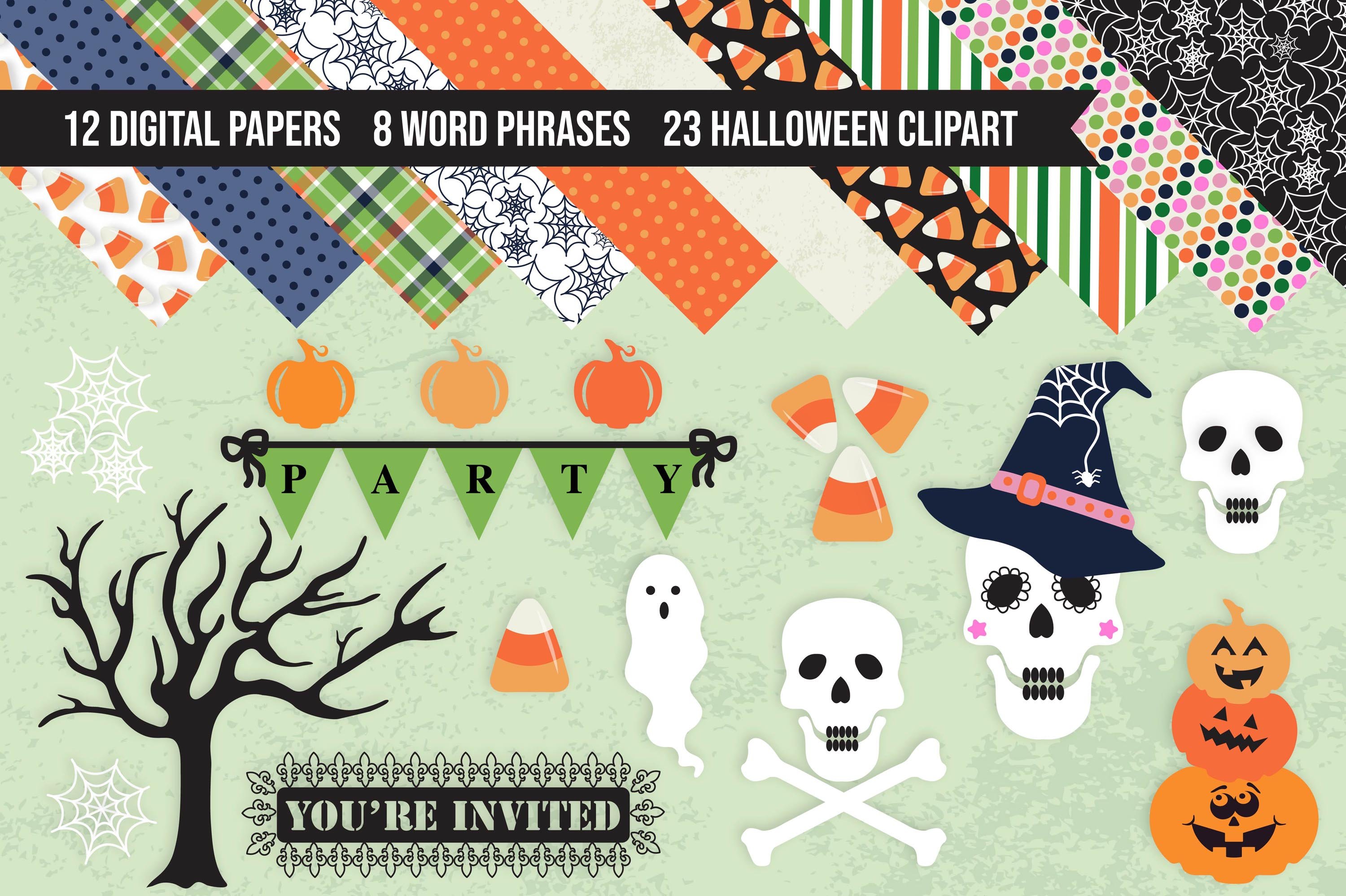 Halloween Clipart & Digital Papers cover image.
