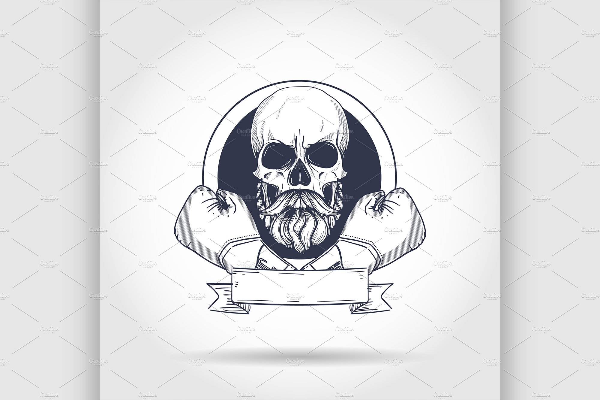 Hand drawn skull with boxing gloves cover image.