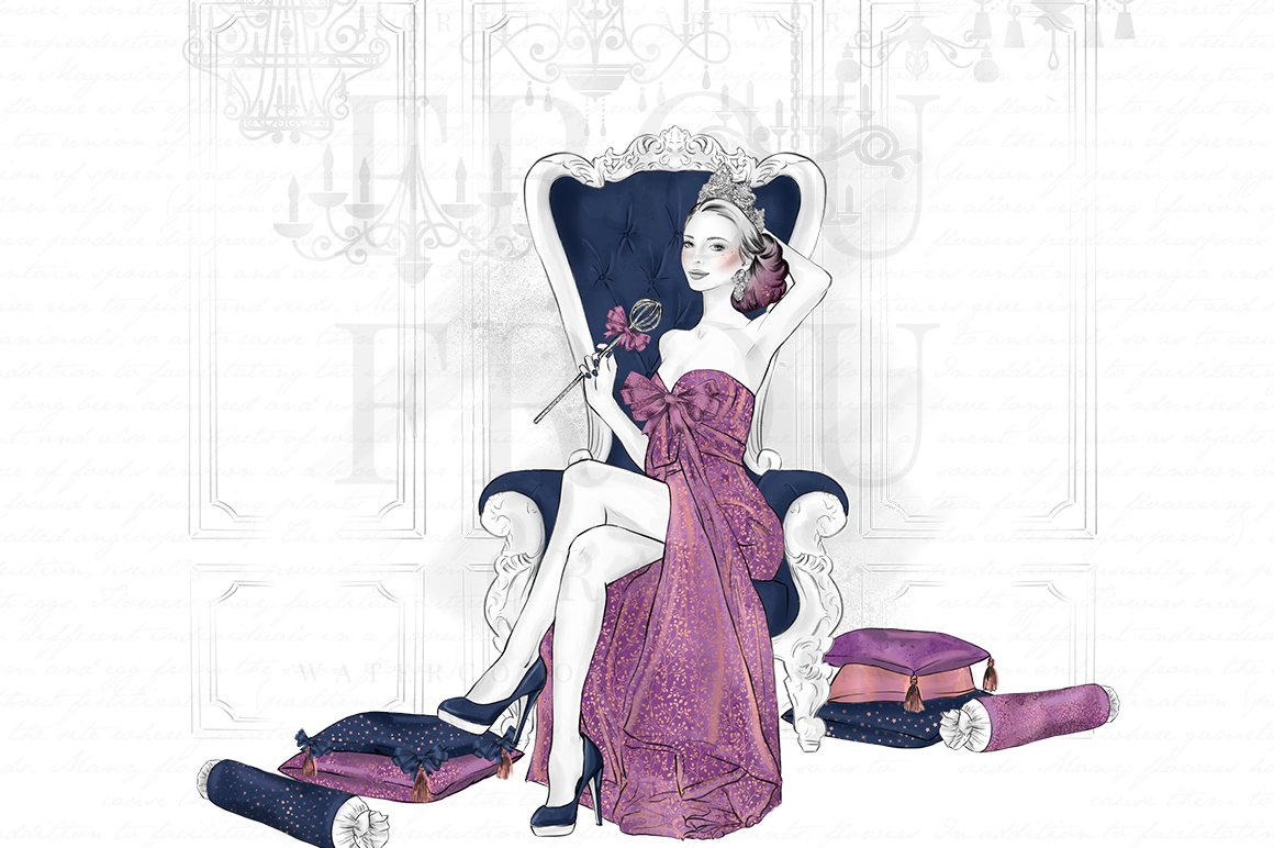The Queen Fashion Clip Art preview image.