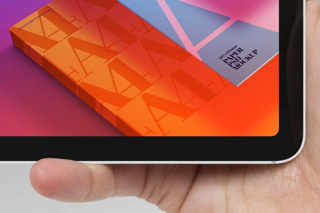 Hands Holding Tablet Mockup MasterBundles