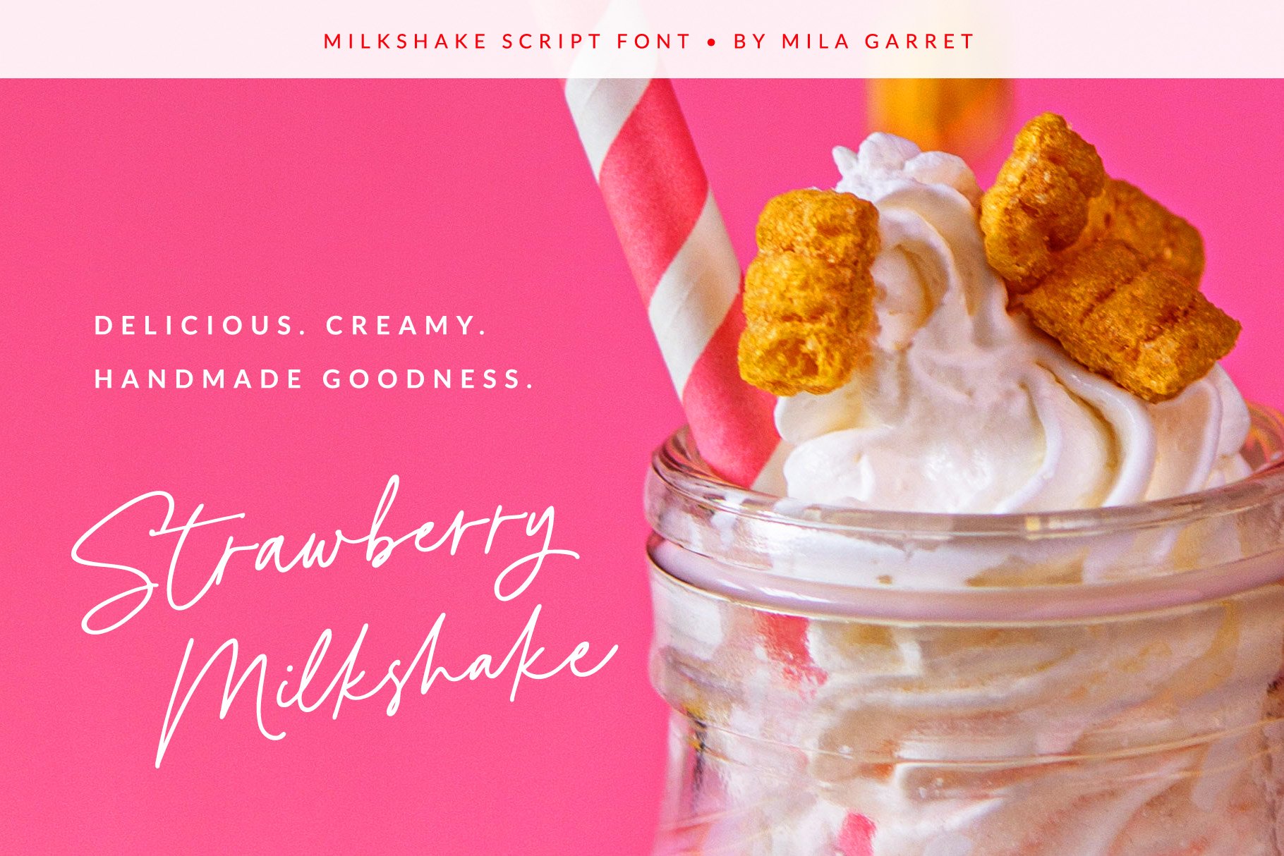 handwritten fonts graphic design monoline script handwriting food blogger milkshake script mila garret 192