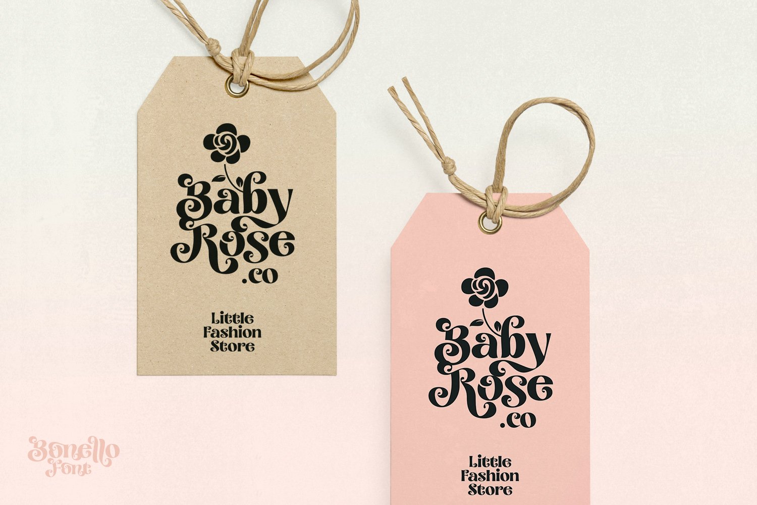 hang tag bonello baby rose logo 365