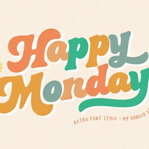 Happy Monday - Retro Groovy Fonts cover image.