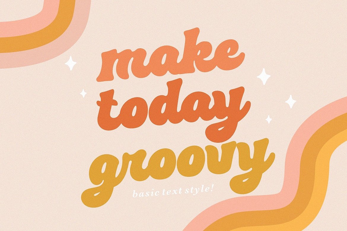 Happy Monday - Retro Groovy Fonts preview image.