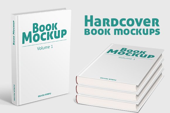 Hardcover Book Mockups cover image.