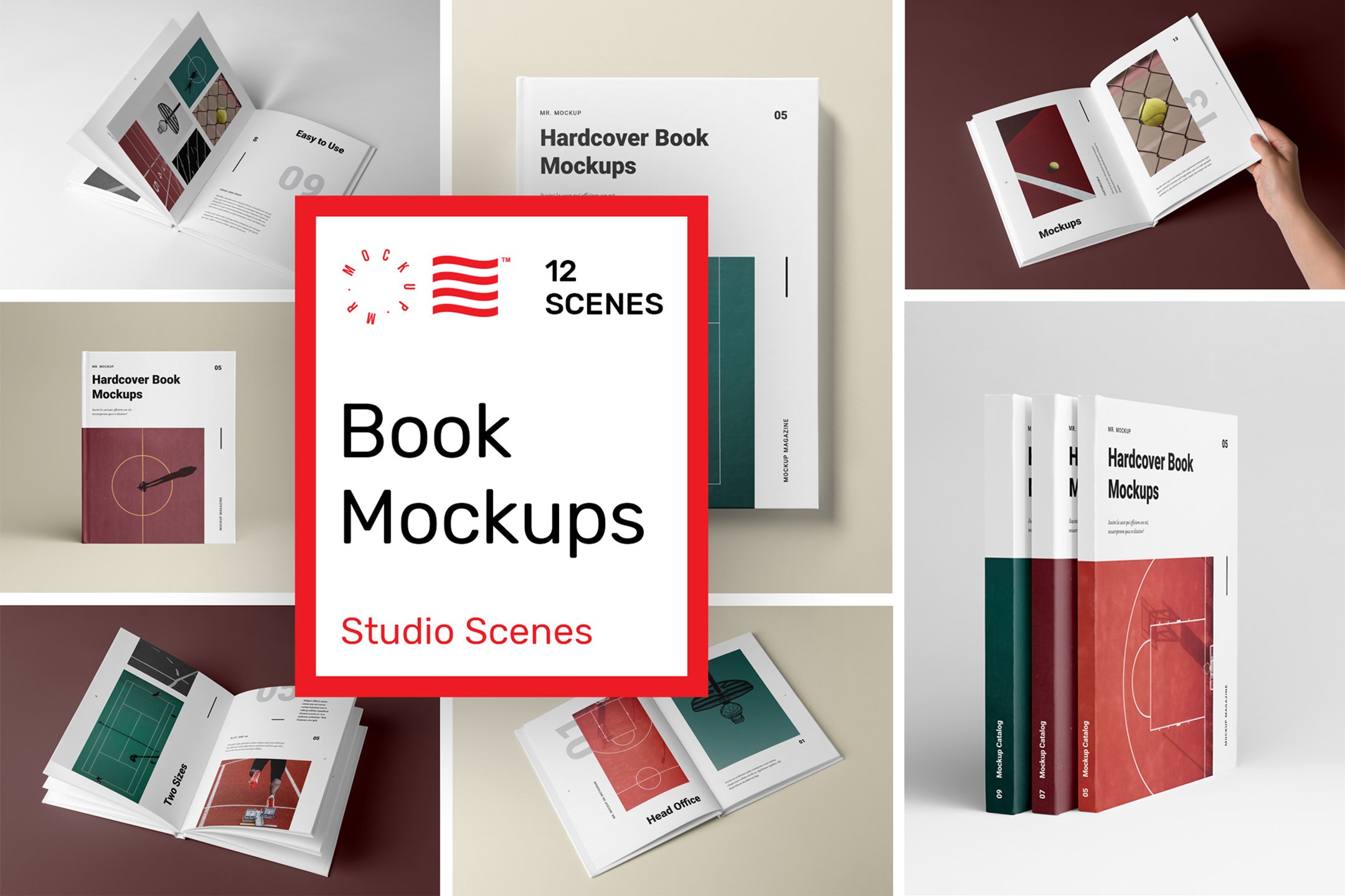 Hardcover Book Mockups cover image.