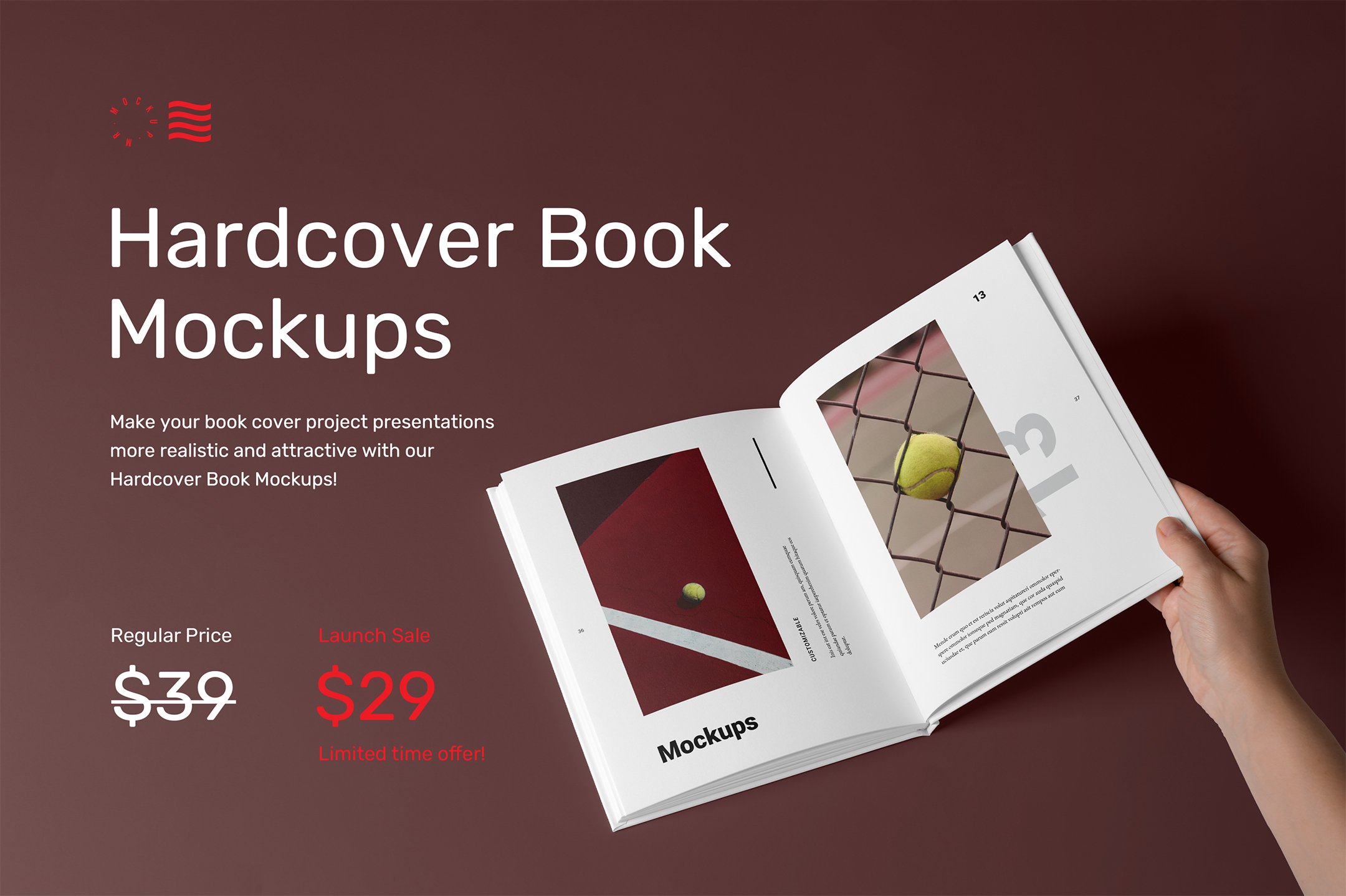 Hardcover Book Mockups preview image.