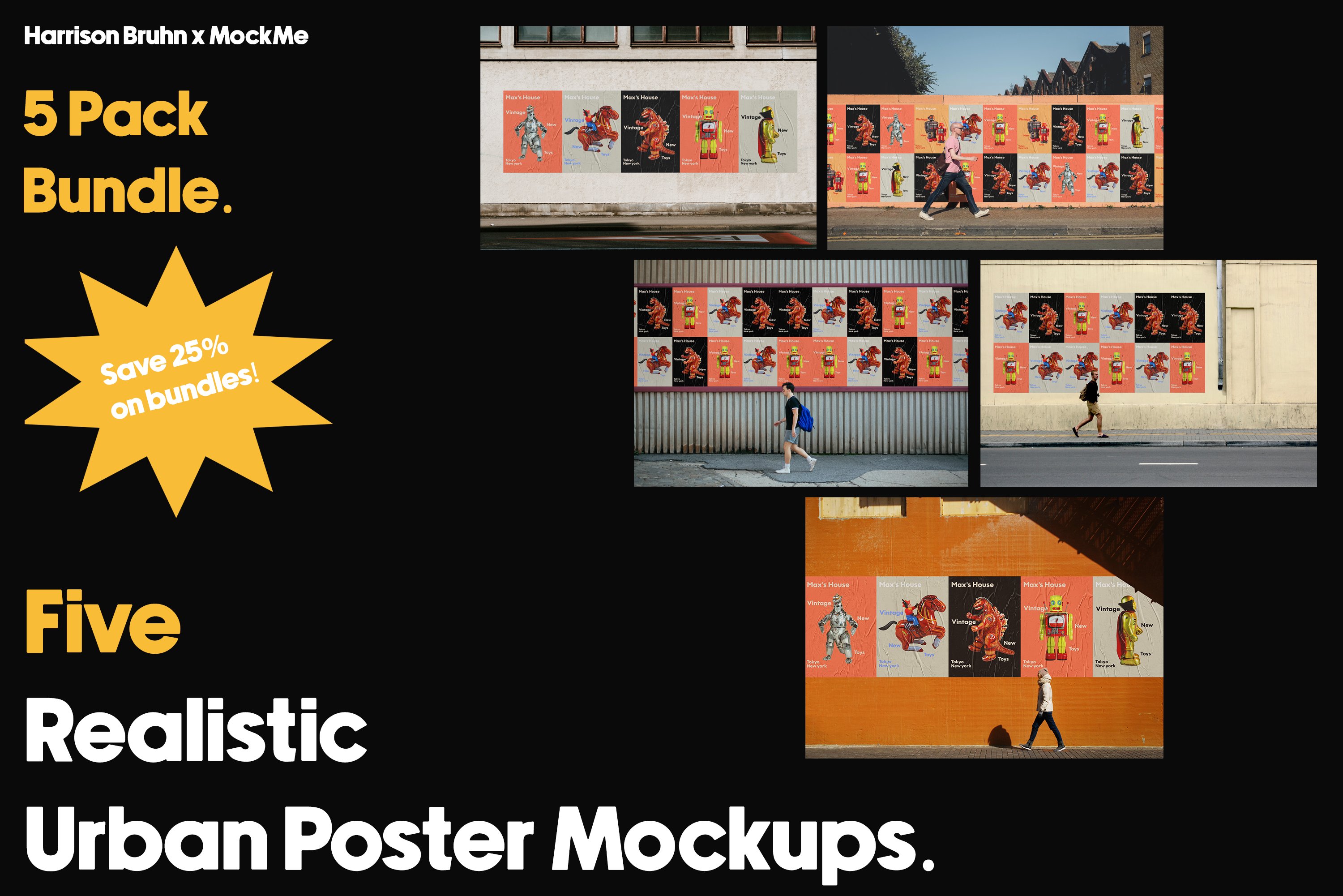 Urban Outdoor Poster Mockup Bundle 5 cover image.