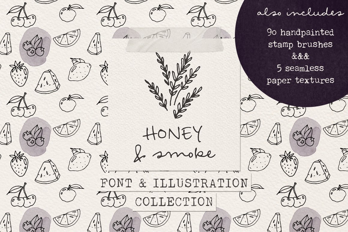 Honey & Smoke font collection cover image.