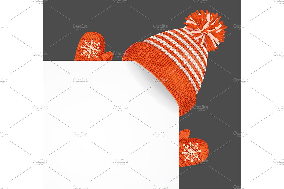Knitted Hat on a Corner White Sheet cover image.