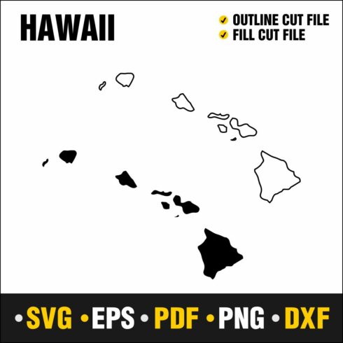 Hawaii SVG, PNG, PDF, EPS & DXF cover image.