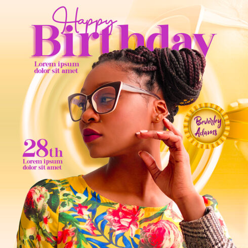 Elegant Birthday Invitation Flyer cover image.