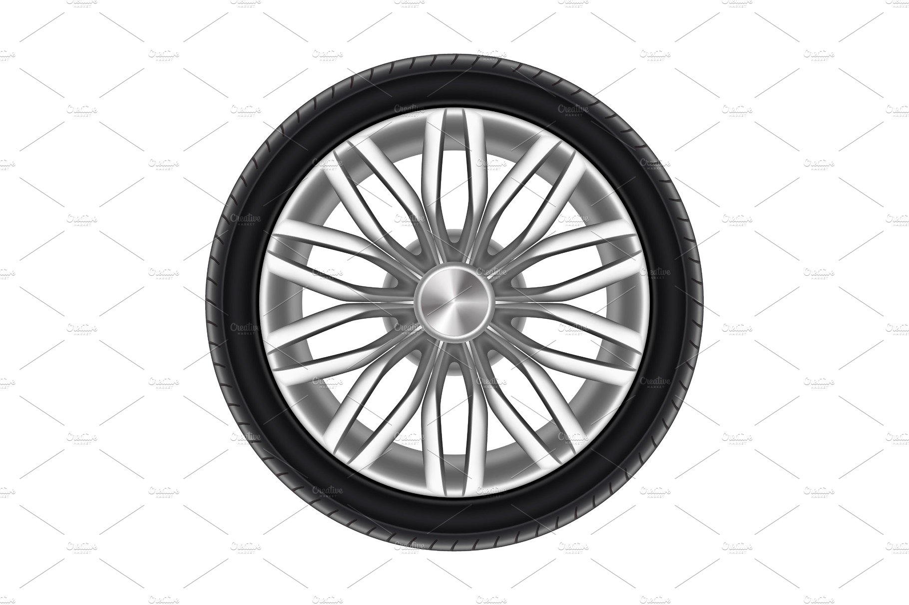 Auto tyre or rubber wheel isolated cover image.