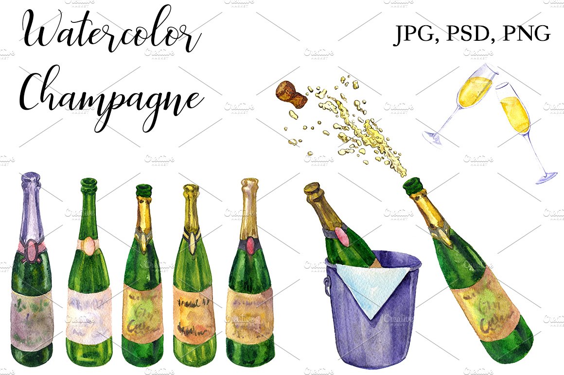 Watercolor Champagne cover image.