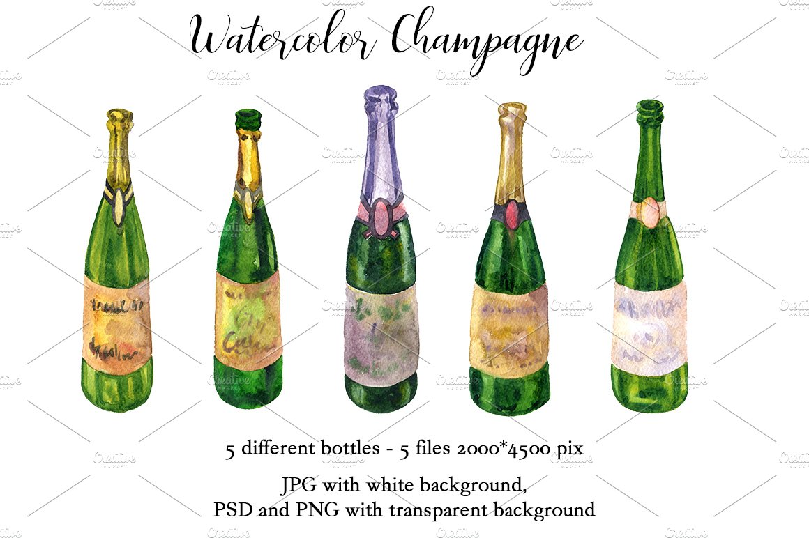 Watercolor Champagne preview image.