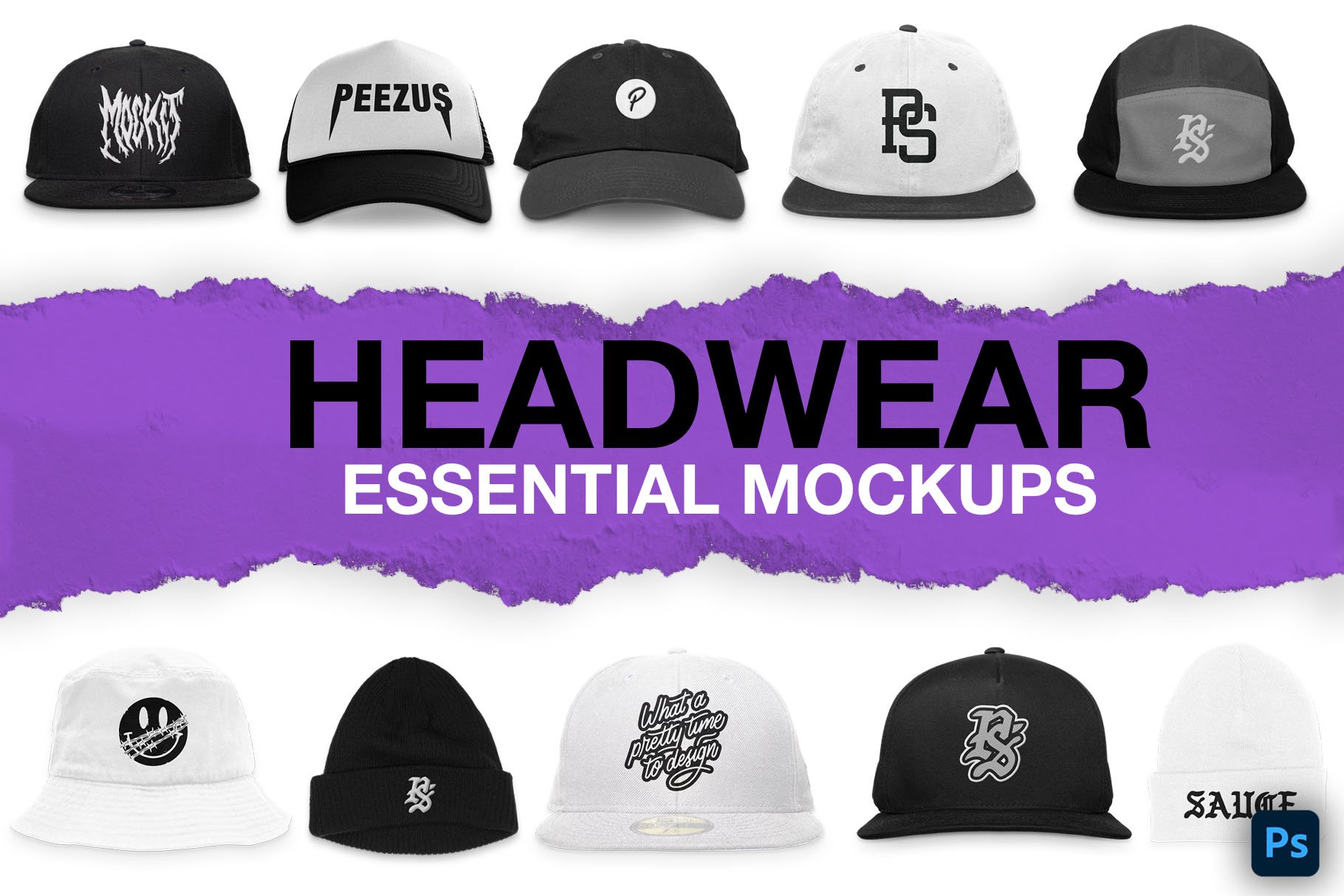 Headwear Mockup Essentials cover image.