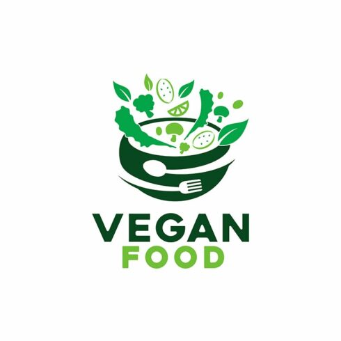Healthy vegetarian food logo design cover image.
