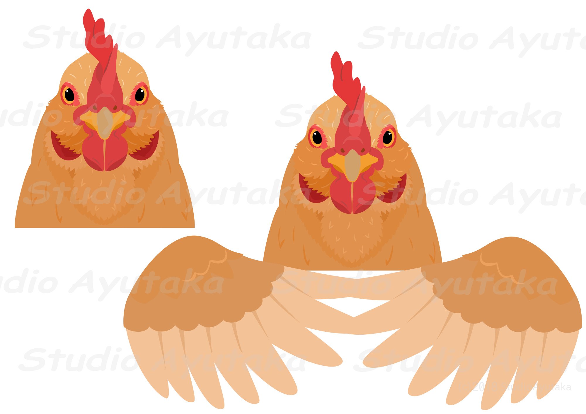 brown chicken hen peeking design preview image.