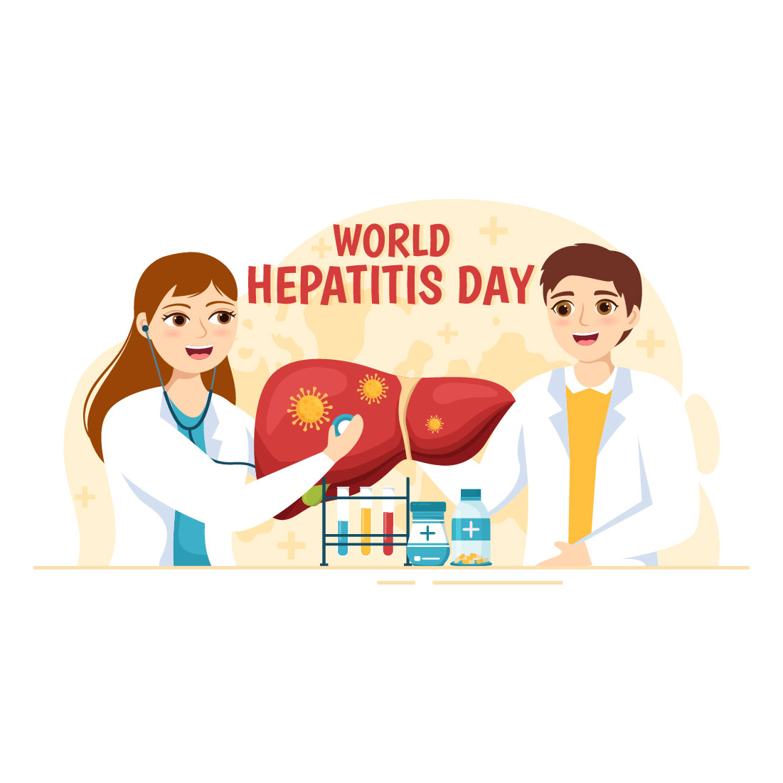 13 World Hepatitis Day Illustration cover image.