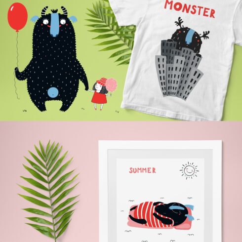 Cute Monsters Kids Vector Graphics cover image.