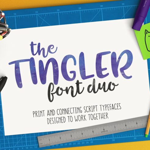 Tingler duo - two handwritten fonts cover image.