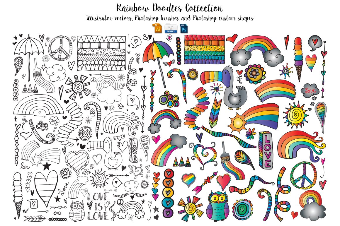 Rainbow Doodles preview image.