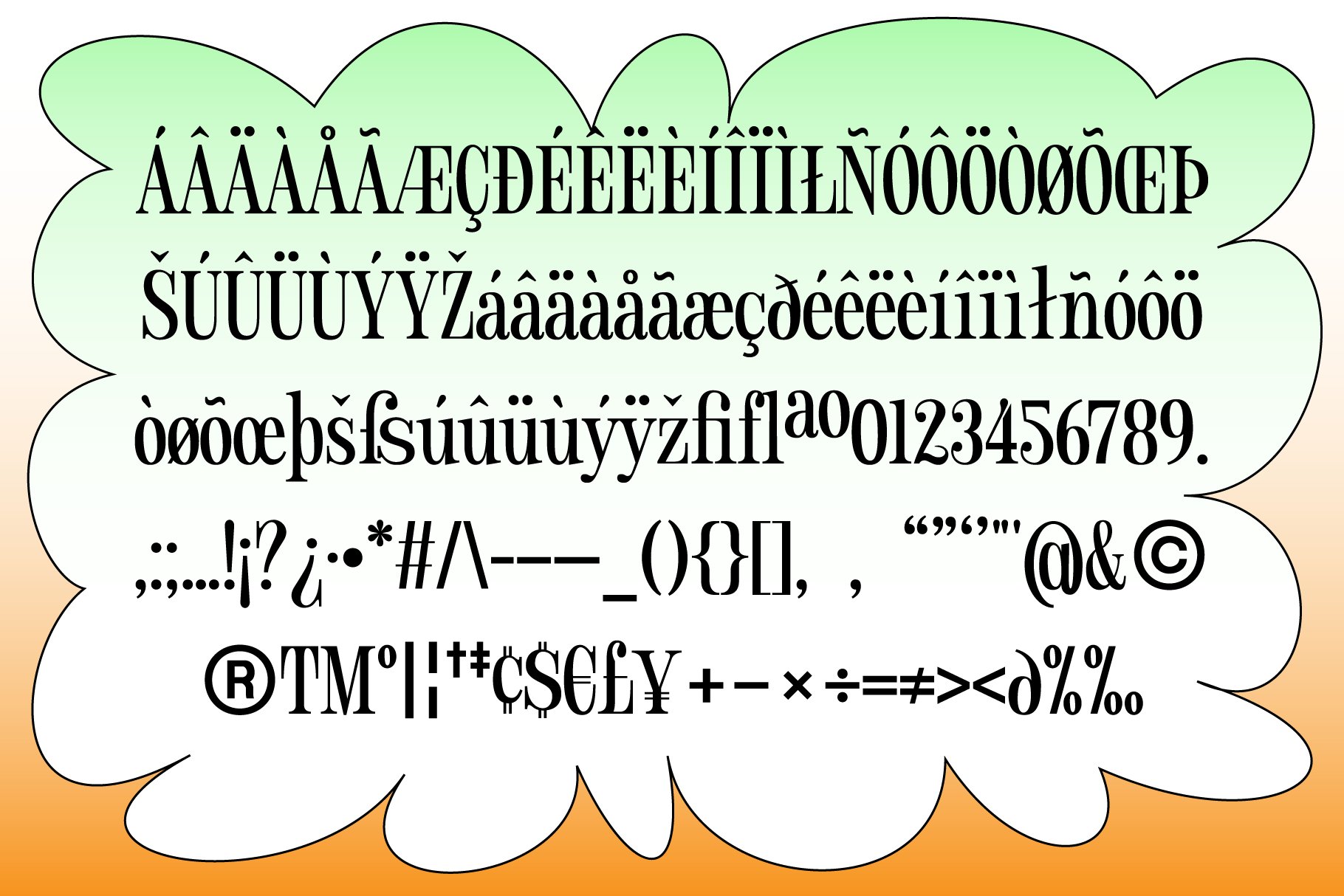 hideaki serif all glyphs 748