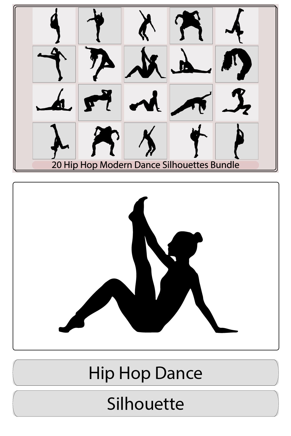 Dancing street dance silhouettes,dancing street dance silhouette ,women street dance hip hop dancers in silhouette pinterest preview image.