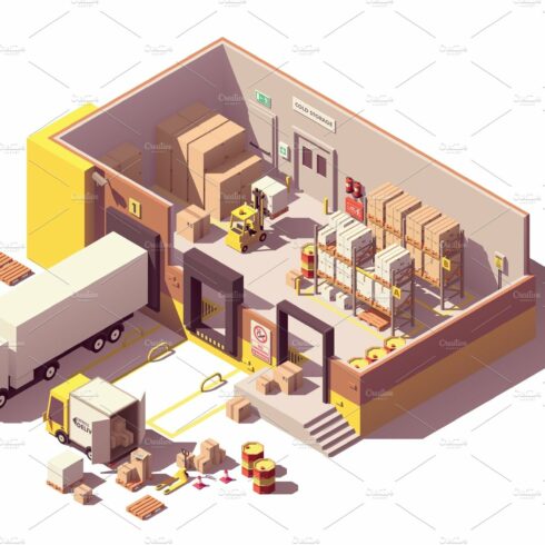 Isometric warehouse cross-section cover image.