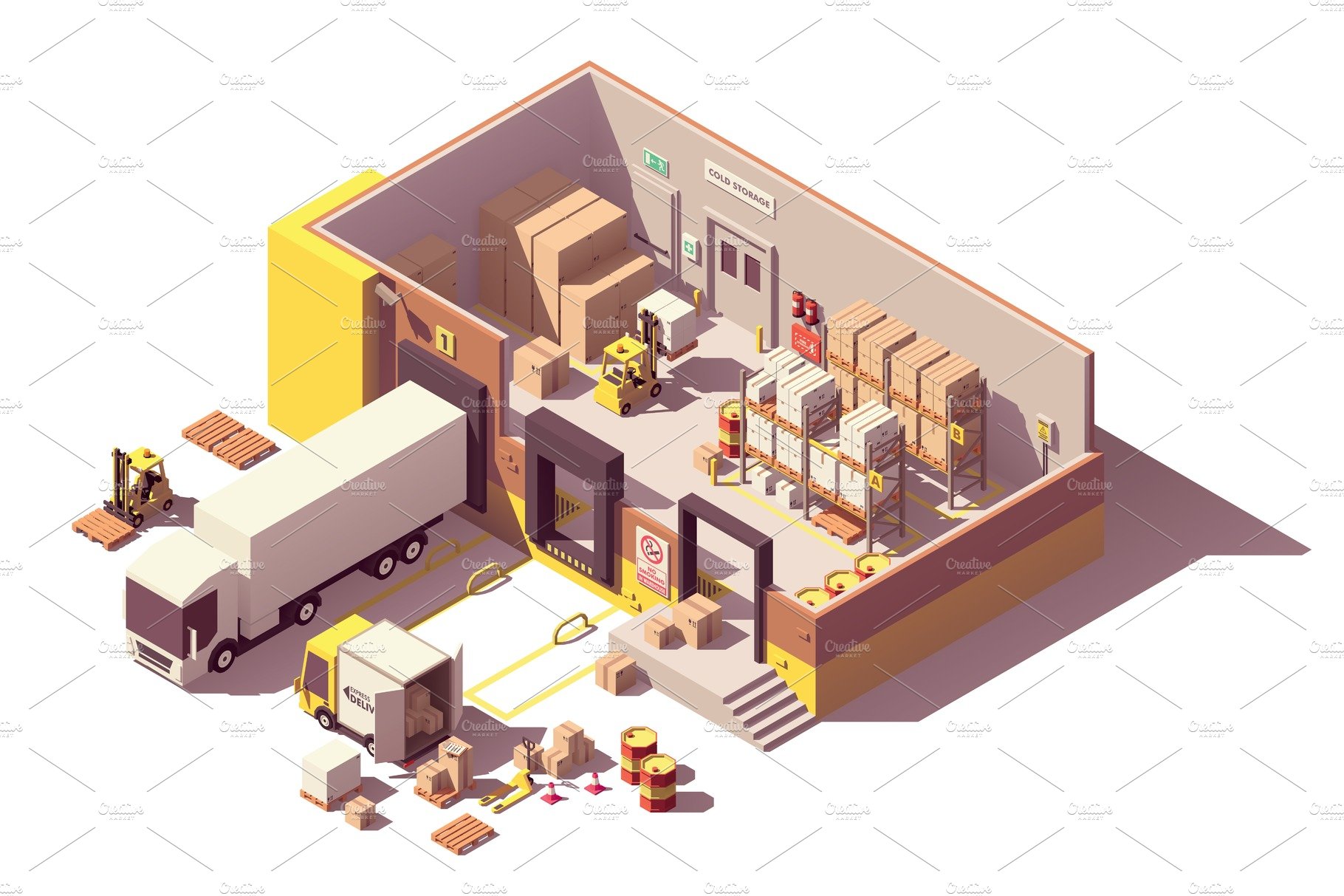 Isometric warehouse cross-section cover image.