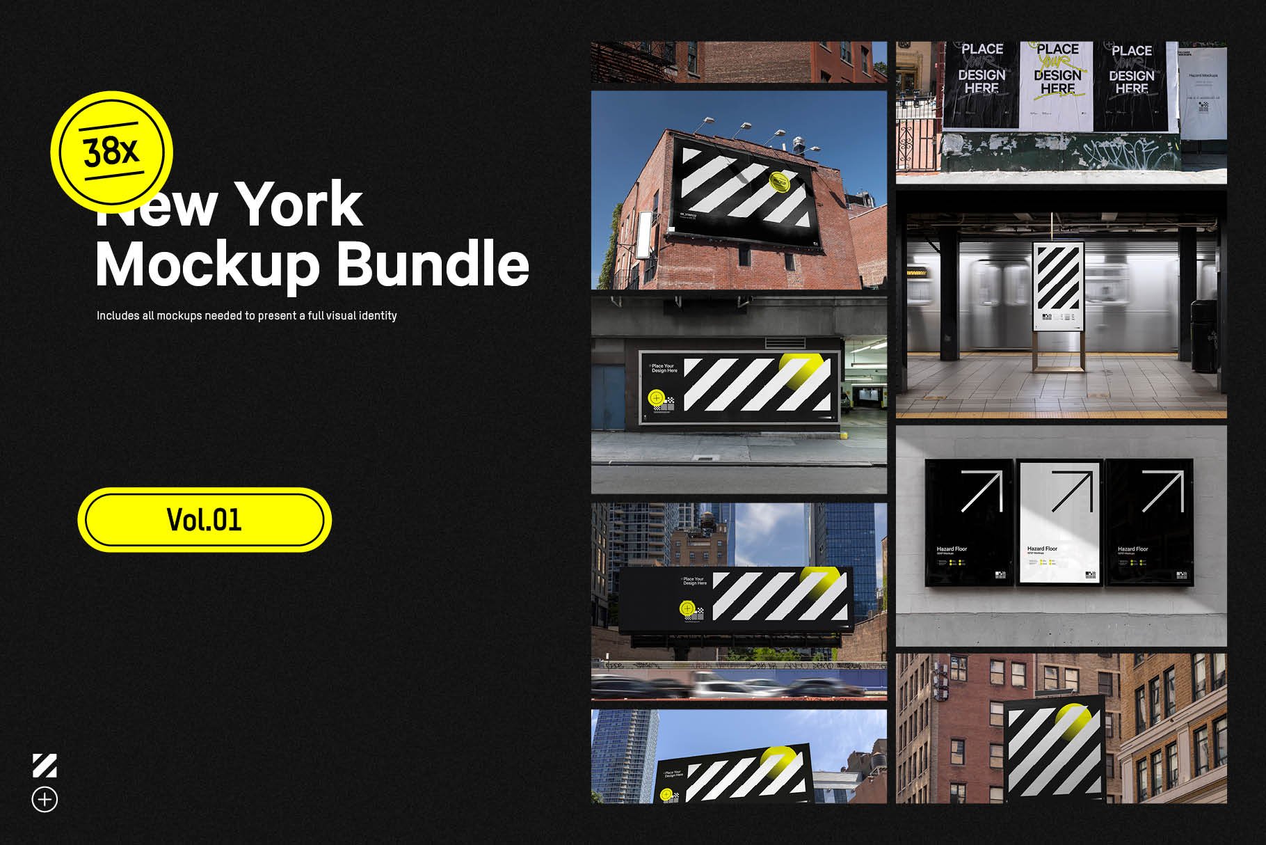 38x New York Poster Mockup Bundle cover image.