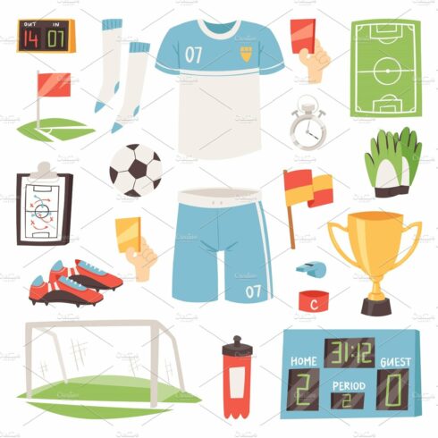 Soccer vector footballer or soccerplayer in sportswear playing with soccerb... cover image.