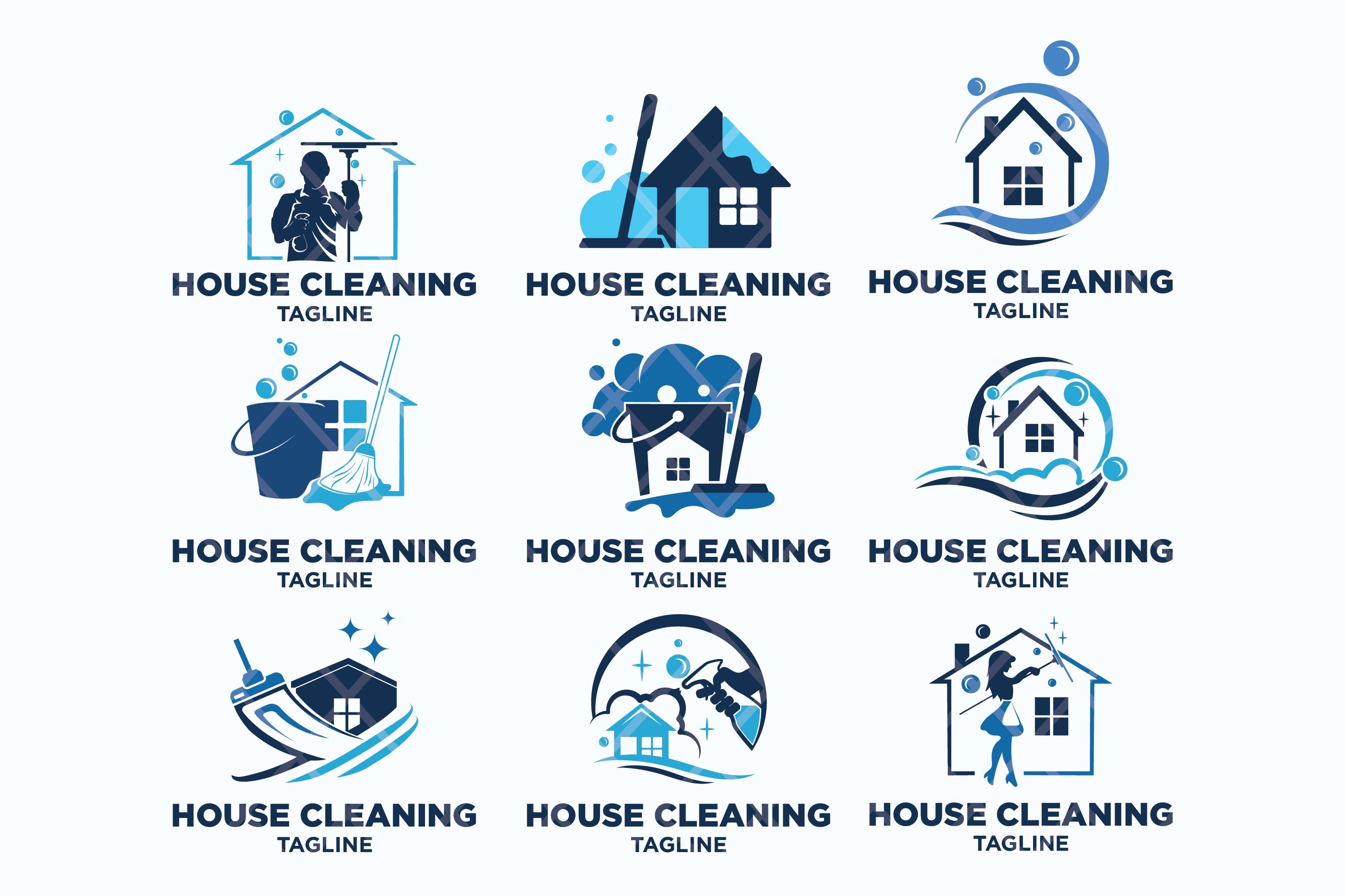 House Cleaning Service Logo Bundle cover image.