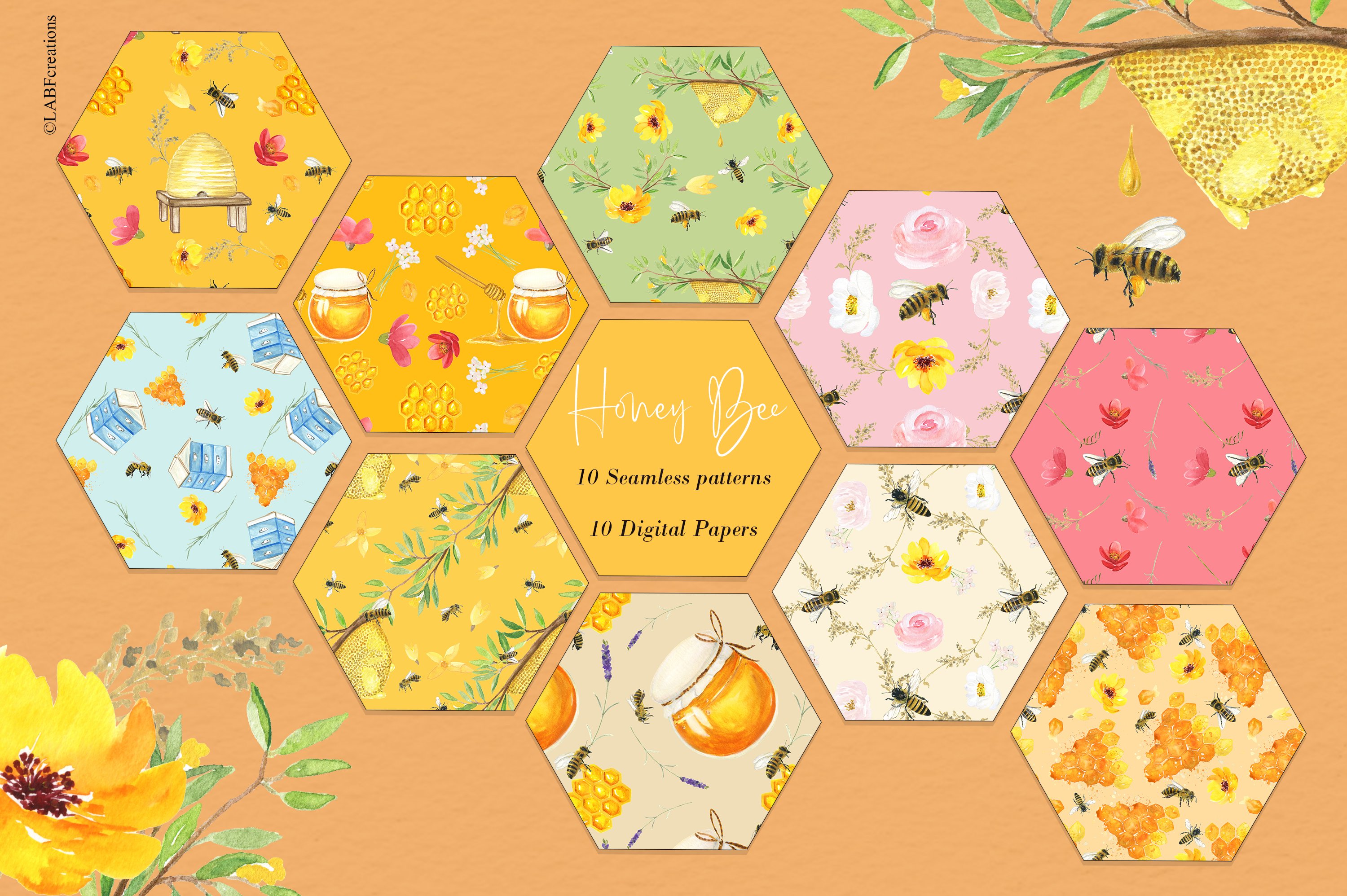 honey pattern papers 908