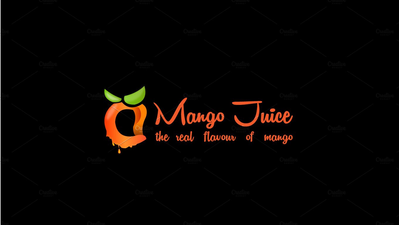 Mango Juice Logo Template preview image.