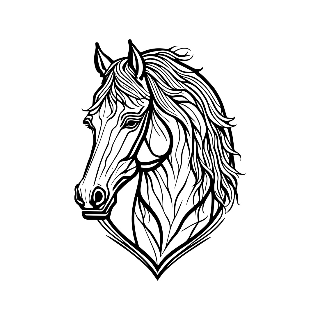 horse illustration logo design preview image.