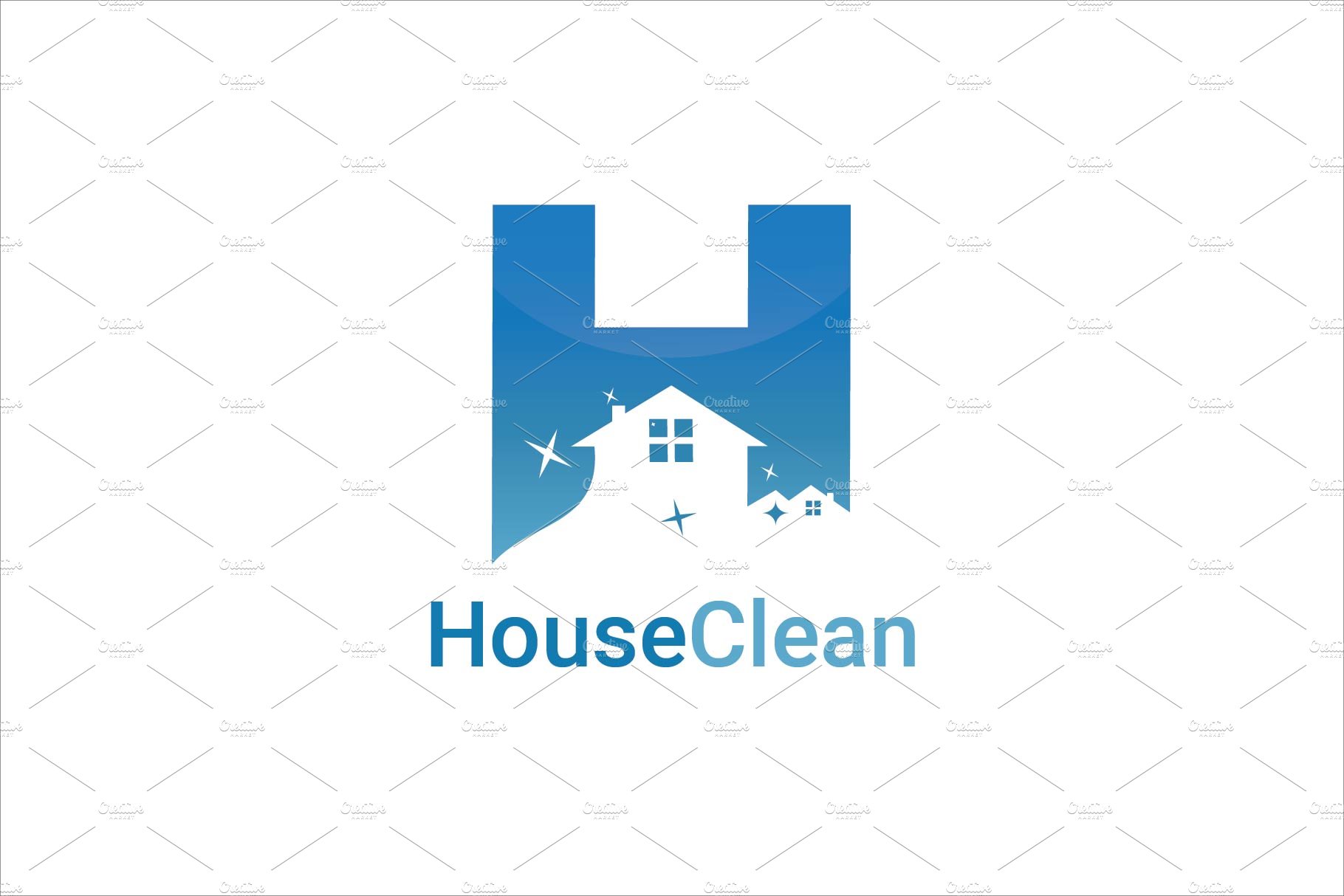 Letter H House Cleaning Logo Design preview image.