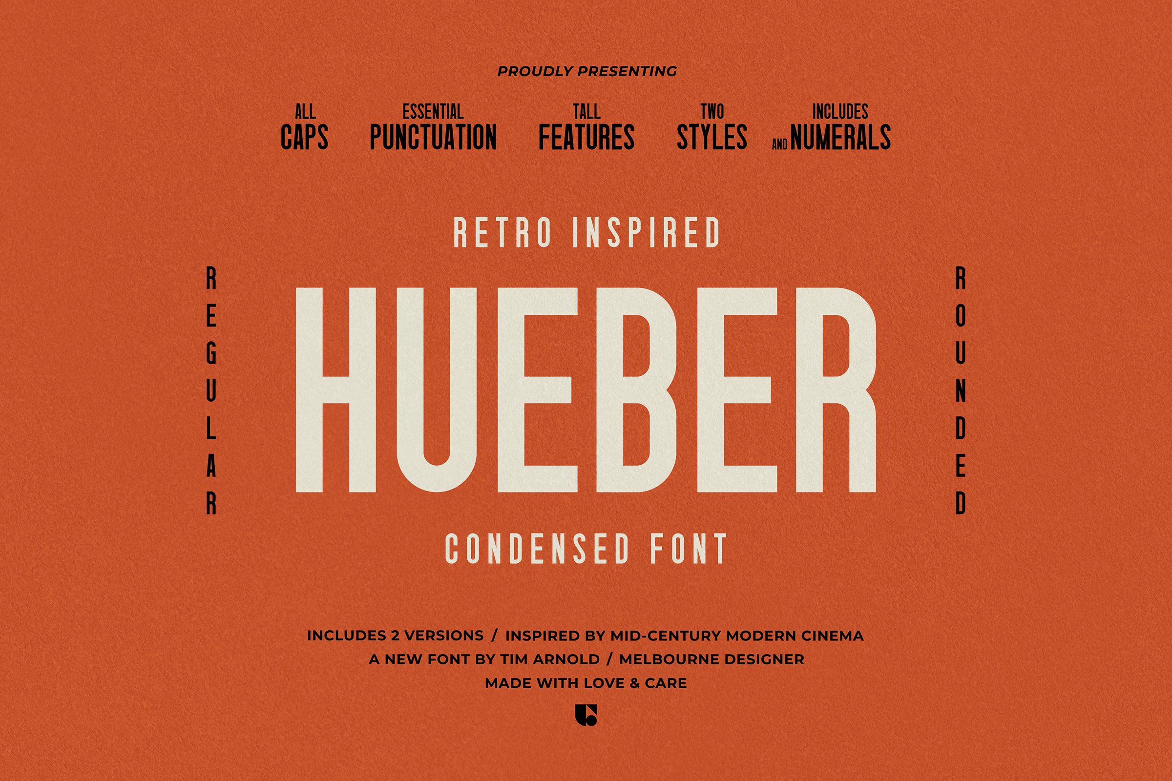 Hueber - Retro Condensed Sans cover image.
