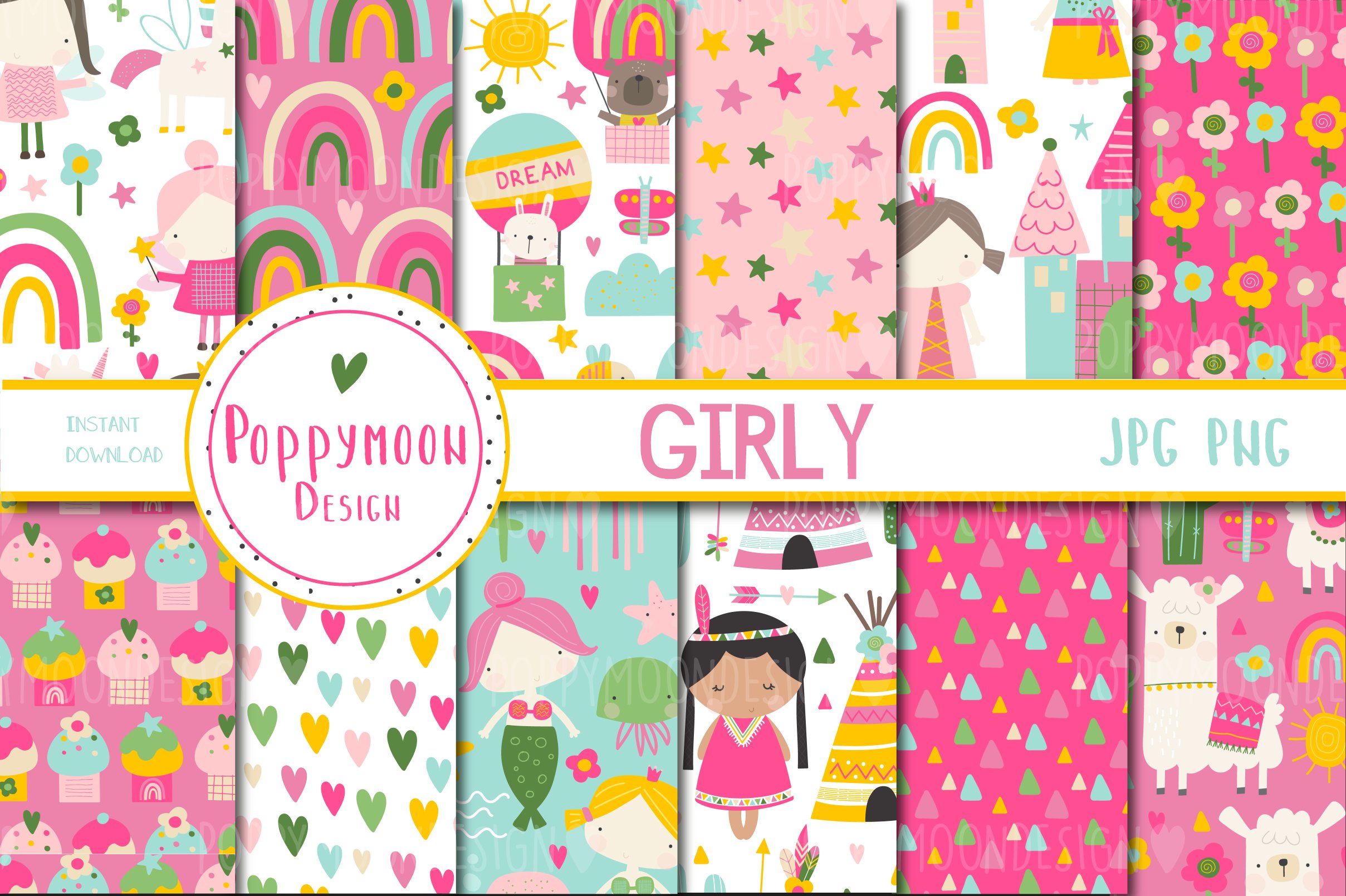 Girly paper set cover image.