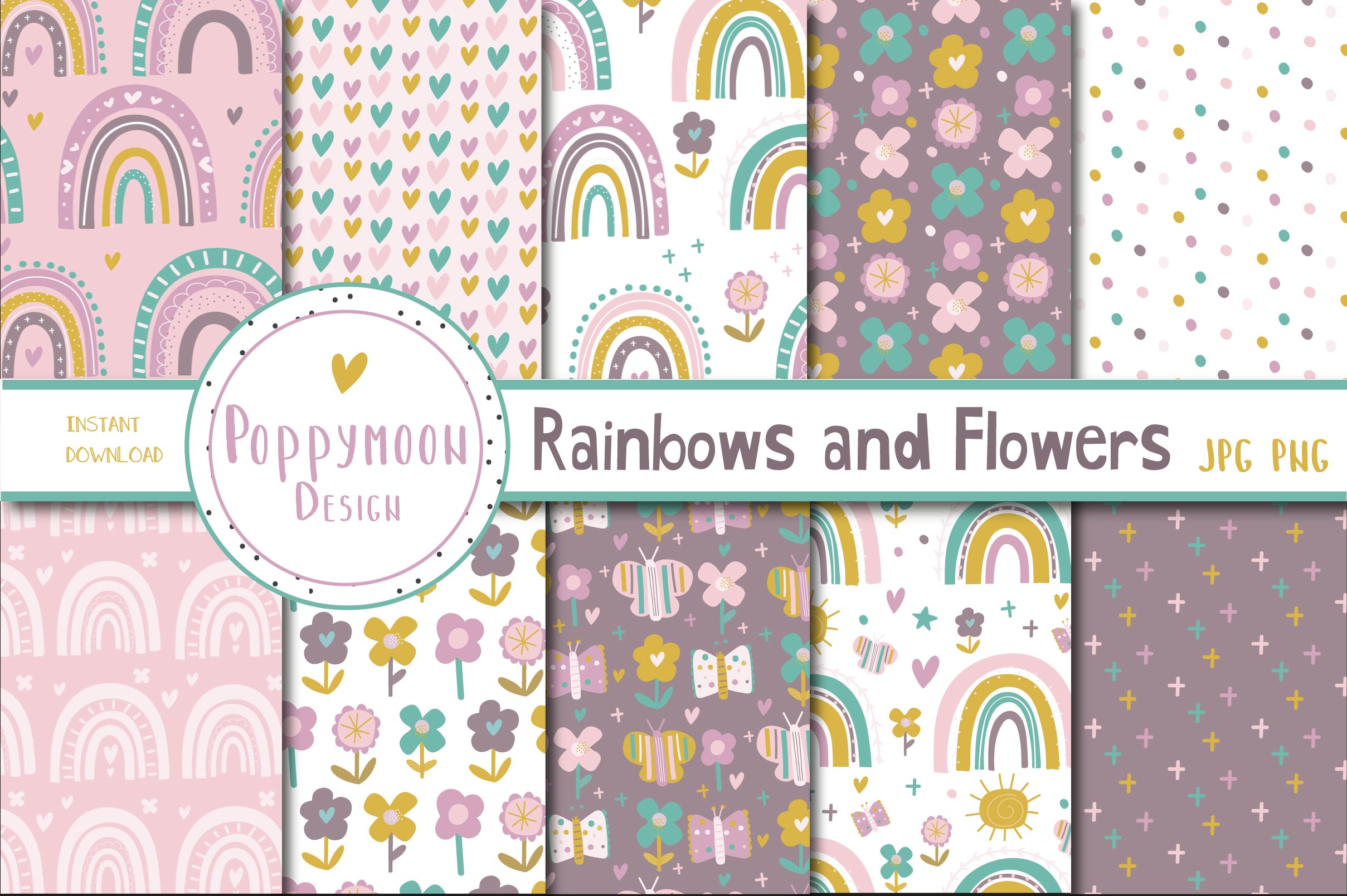 Rainbows & Flowers paper cover image.