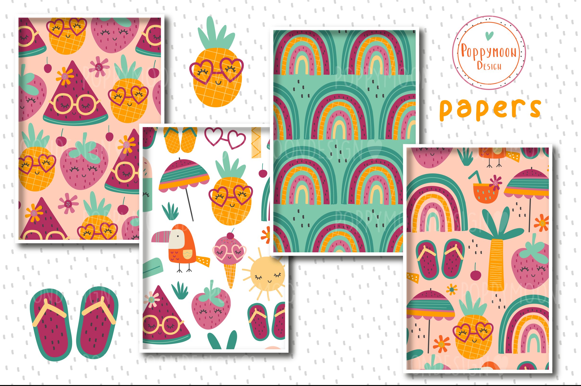 Summer Fruities paper set preview image.