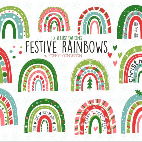 Festive Rainbows clipart cover image.