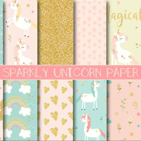 Sparkly unicorn paper cover image.