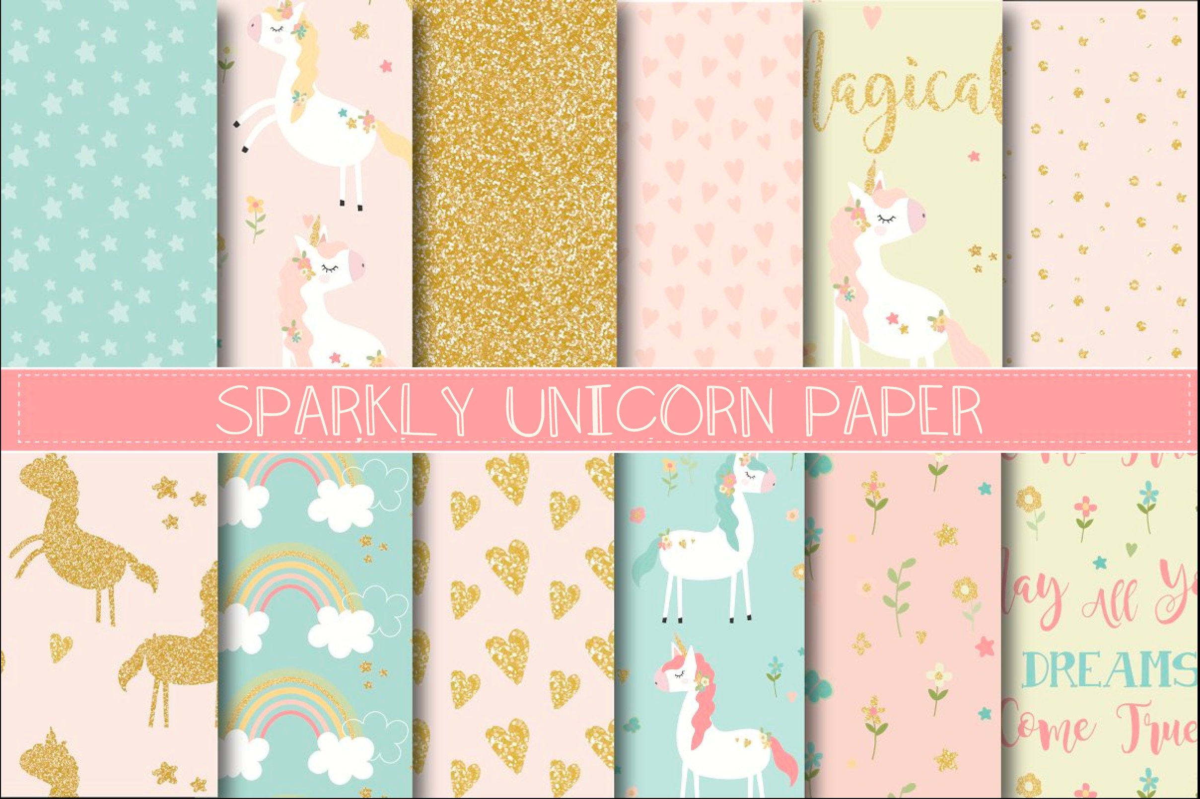 Sparkly unicorn paper cover image.