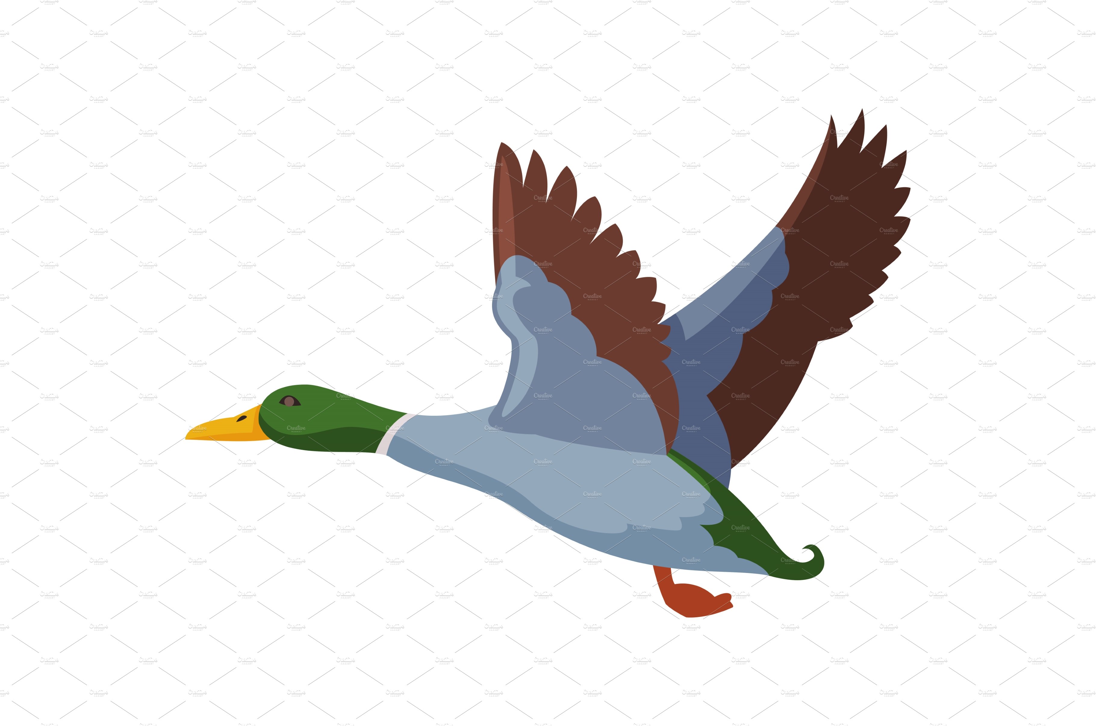 Flying Wild Mallard Duck Flat Style cover image.